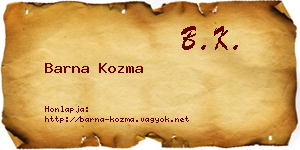 Barna Kozma névjegykártya